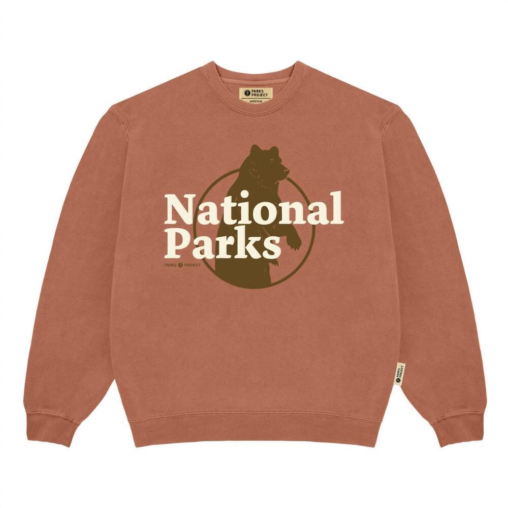 NEW PARKS PROJECT women's our national parks puff print crew sweater in rust
